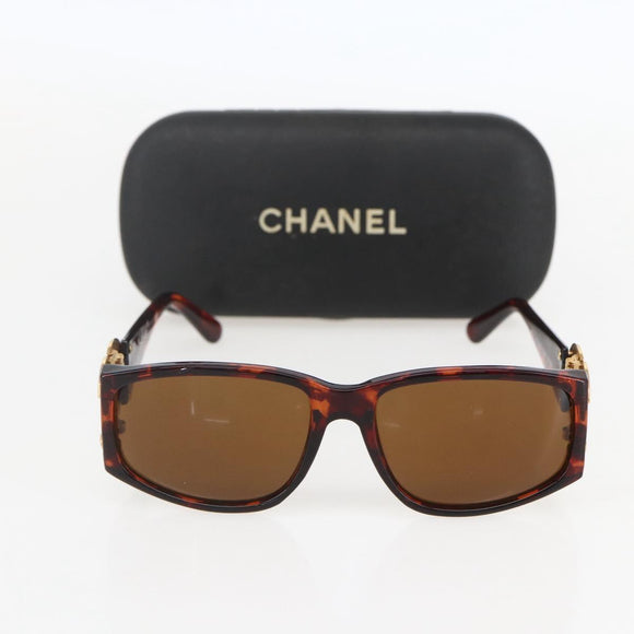CHANEL Sunglasses plastic Brown CC Auth 159076