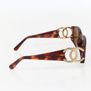 CHANEL Sunglasses plastic Brown CC Auth 159076-4