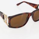 CHANEL Sunglasses plastic Brown CC Auth 159076-6