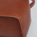 GIVENCHY Hand Bag Leather Brown Gold Auth 159082-10