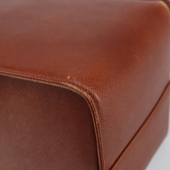 GIVENCHY Hand Bag Leather Brown Gold Auth 159082