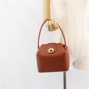 GIVENCHY Hand Bag Leather Brown Gold Auth 159082-20