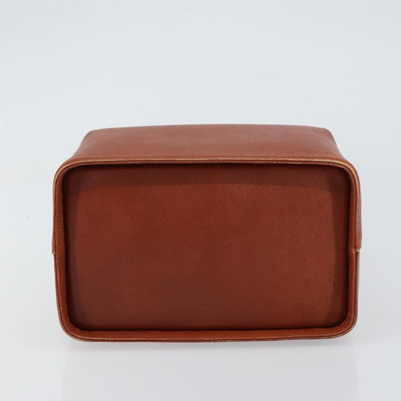 GIVENCHY Hand Bag Leather Brown Gold Auth 159082