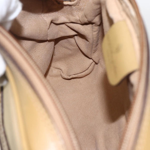 GUCCI Web Sherry Line Shoulder Bag Nylon Beige Gold Red 010 378 Auth 159085