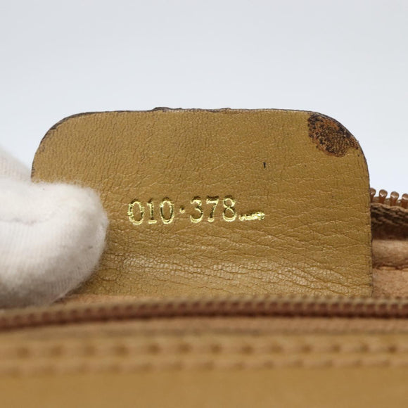 GUCCI Web Sherry Line Shoulder Bag Nylon Beige Gold Red 010 378 Auth 159085