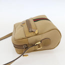 GUCCI Web Sherry Line Shoulder Bag Nylon Beige Gold Red 010 378 Auth 159085-4