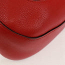 PRADA Shoulder Bag Leather Red Gold Auth 159088V-11