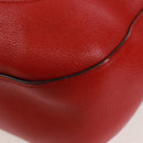 PRADA Shoulder Bag Leather Red Gold Auth 159088V-12