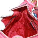 PRADA Shoulder Bag Leather Red Gold Auth 159088V-19