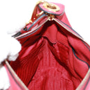 PRADA Shoulder Bag Leather Red Gold Auth 159088V-20