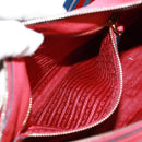 PRADA Shoulder Bag Leather Red Gold Auth 159088V-22