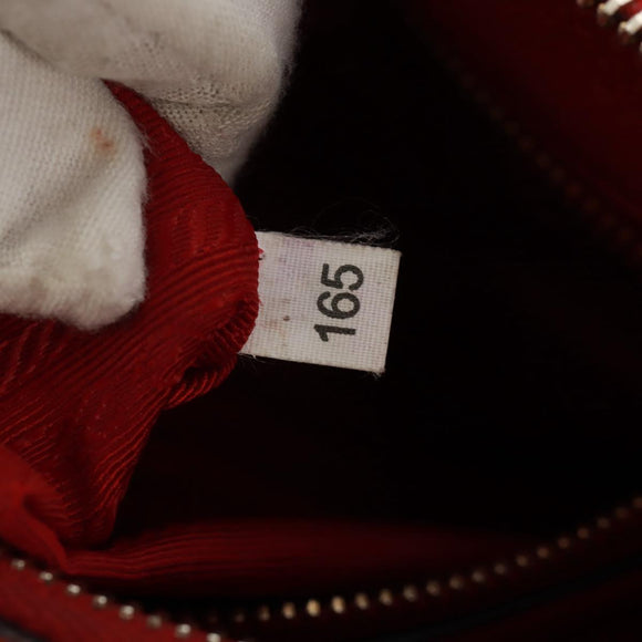 PRADA Shoulder Bag Leather Red Gold Auth 159088V