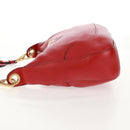 PRADA Shoulder Bag Leather Red Gold Auth 159088V-4