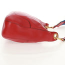 PRADA Shoulder Bag Leather Red Gold Auth 159088V-5