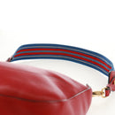 PRADA Shoulder Bag Leather Red Gold Auth 159088V-8