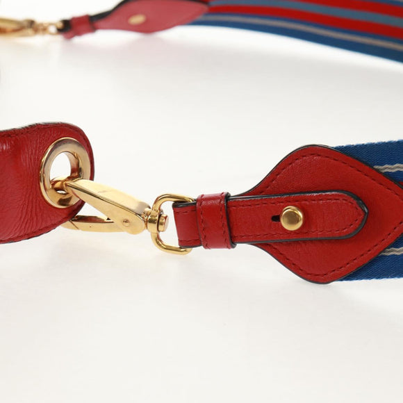 PRADA Shoulder Bag Leather Red Gold Auth 159088V