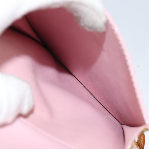 LOUIS VUITTON Monogram Vernis Motto Pouch Marshmallow Pink M91312 LV Auth 159089