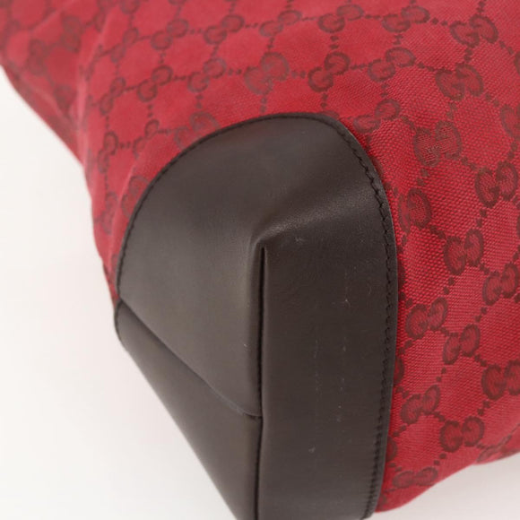 GUCCI GG Canvas Tote Bag Gold Red 308928 Auth 159092