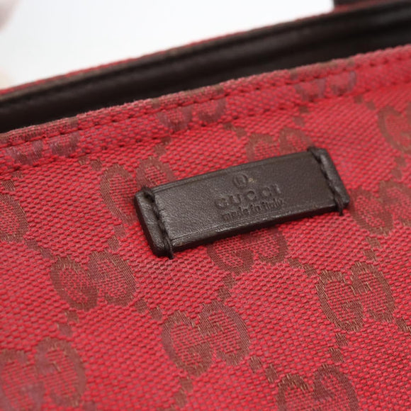 GUCCI GG Canvas Tote Bag Gold Red 308928 Auth 159092