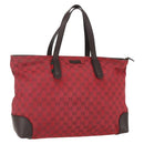 GUCCI GG Canvas Tote Bag Gold Red 308928 Auth 159092-1
