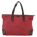 GUCCI GG Canvas Tote Bag Gold Red 308928 Auth 159092-13