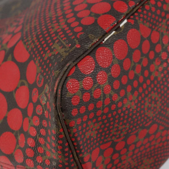 LOUIS VUITTON Monogram Yayoi Kusama Neverfull MM Tote Rood M40686 Auth 159093