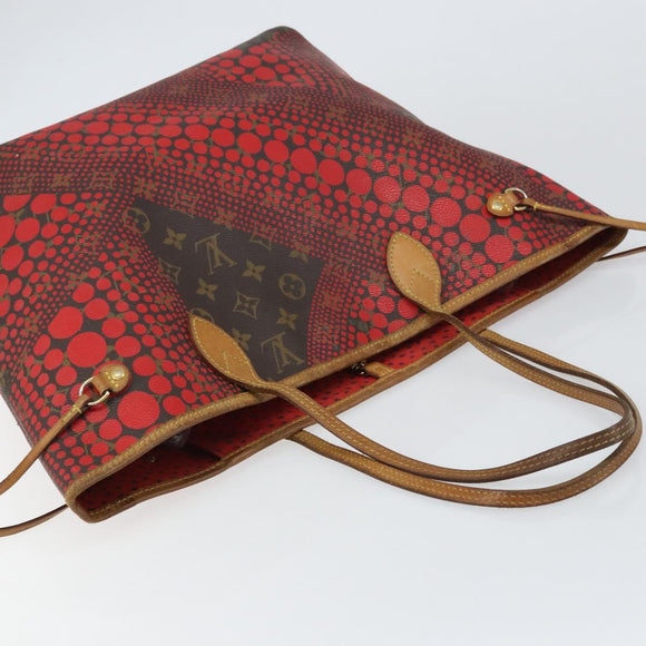 LOUIS VUITTON Monogram Yayoi Kusama Neverfull MM Tote Rood M40686 Auth 159093