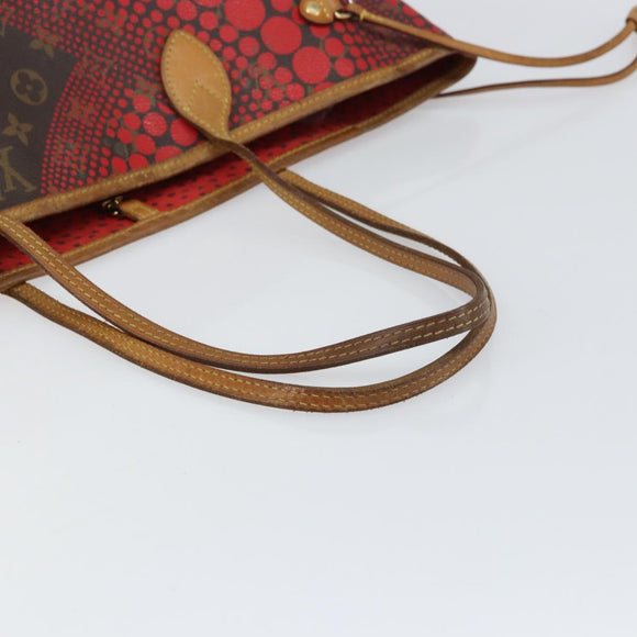 LOUIS VUITTON Monogram Yayoi Kusama Neverfull MM Tote Rood M40686 Auth 159093