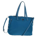 PRADA Tote Bag Nylon 2way Blue Silver Auth 159103V-1