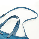 PRADA Tote Bag Nylon 2way Blue Silver Auth 159103V-15