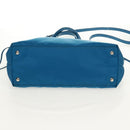 PRADA Tote Bag Nylon 2way Blue Silver Auth 159103V-5