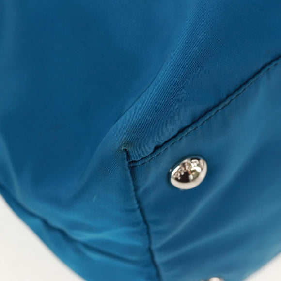 PRADA Tote Bag Nylon 2way Blue Silver Auth 159103V