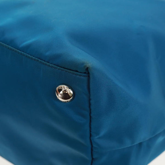 PRADA Tote Bag Nylon 2way Blue Silver Auth 159103V