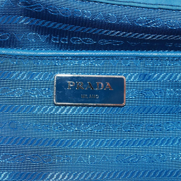 PRADA Tote Bag Nylon 2way Blue Silver Auth 159103V