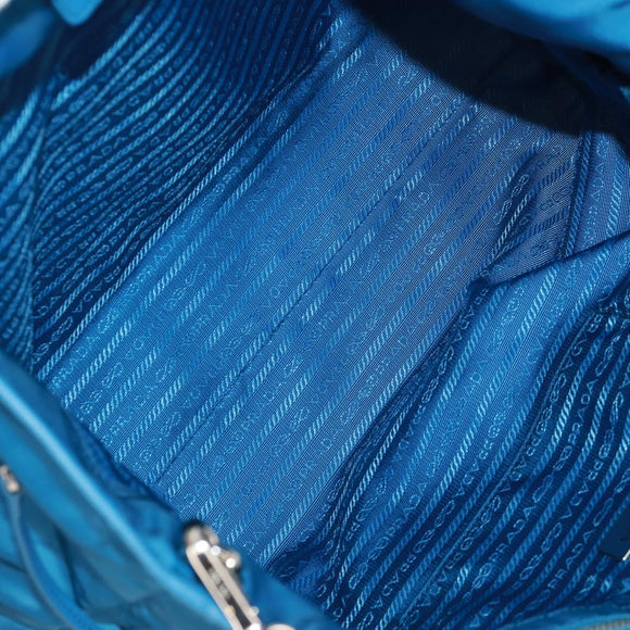 PRADA Tote Bag Nylon 2way Blue Silver Auth 159103V
