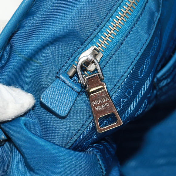PRADA Tote Bag Nylon 2way Blue Silver Auth 159103V