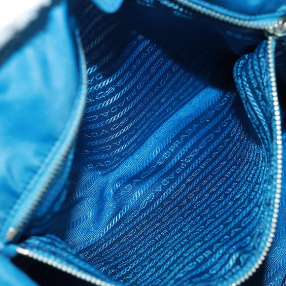 PRADA Tote Bag Nylon 2way Blue Silver Auth 159103V