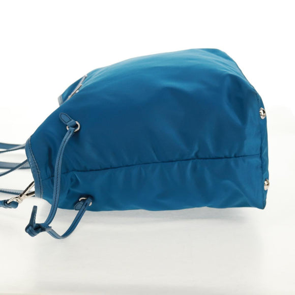 PRADA Tote Bag Nylon 2way Blue Silver Auth 159103V