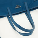 PRADA Tote Bag Nylon 2way Blue Silver Auth 159103V-7