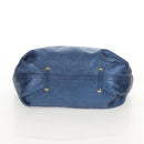 TIFFANY&Co. Hand Bag Leather Blue Silver Auth 159127-5