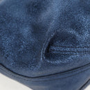 TIFFANY&Co. Hand Bag Leather Blue Silver Auth 159127-10