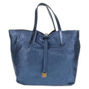 TIFFANY&Co. Hand Bag Leather Blue Silver Auth 159127-13