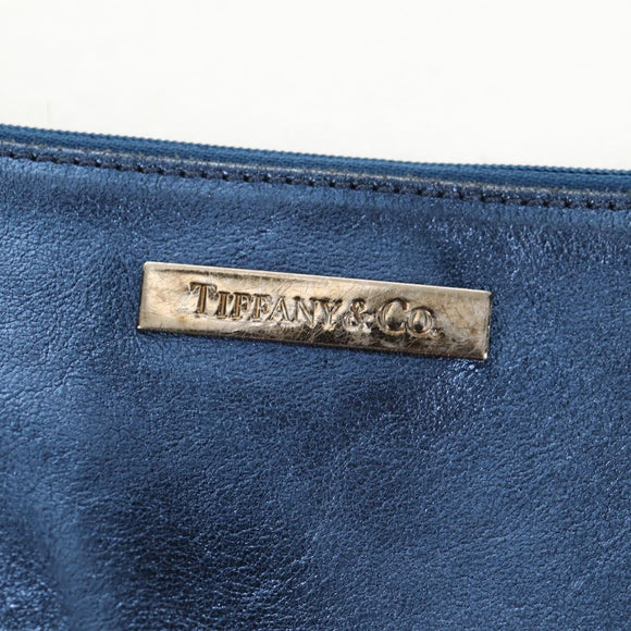 TIFFANY&Co. Hand Bag Leather Blue Silver Auth 159127