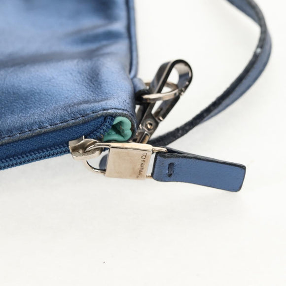 TIFFANY&Co. Hand Bag Leather Blue Silver Auth 159127
