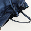 TIFFANY&Co. Hand Bag Leather Blue Silver Auth 159127-6