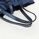 TIFFANY&Co. Hand Bag Leather Blue Silver Auth 159127-7