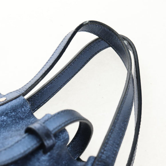 TIFFANY&Co. Hand Bag Leather Blue Silver Auth 159127