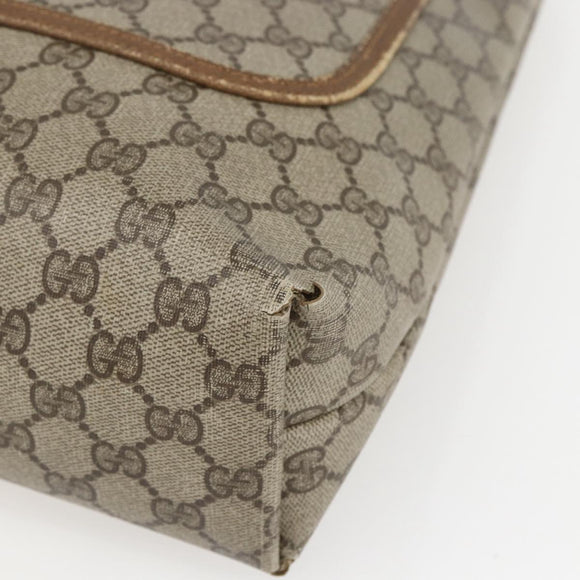 GUCCI GG Supreme Web Sherry Line Tote Bag PVC Beige Red 120 02 003 Auth 159128