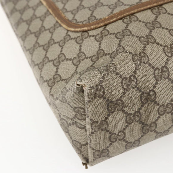 GUCCI GG Supreme Web Sherry Line Tote Bag PVC Beige Red 120 02 003 Auth 159128