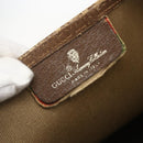 GUCCI GG Supreme Web Sherry Line Tote Bag PVC Beige Red 120 02 003 Auth 159128-19